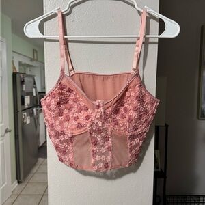 SHEIN Blush Lace Bustier Top